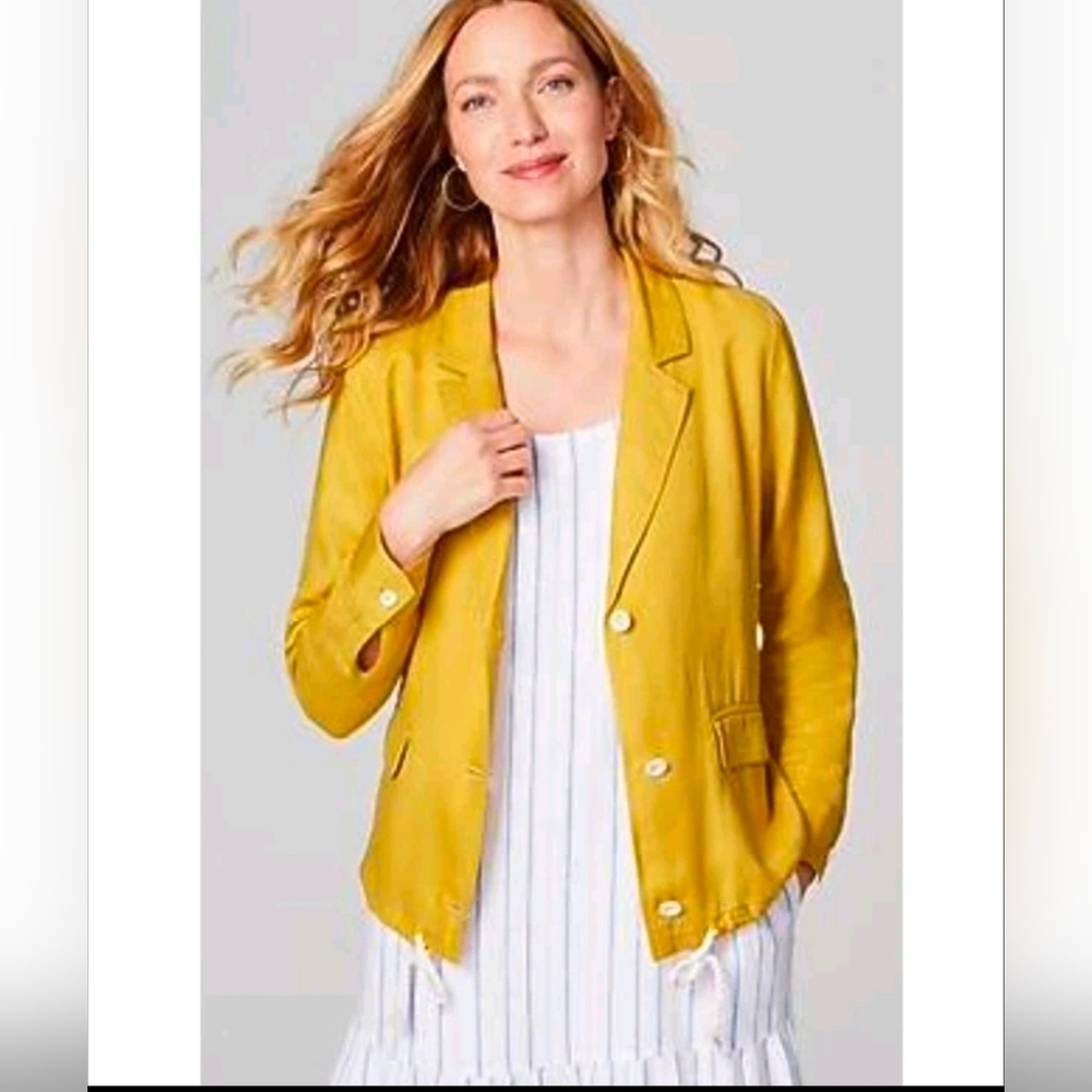J.Jill Linen Blend Nautical Button Down Tie Duster Cardigan